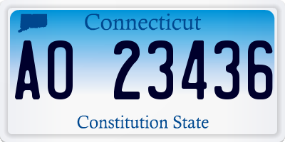 CT license plate AO23436