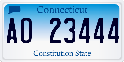 CT license plate AO23444