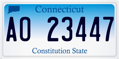 CT license plate AO23447