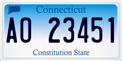 CT license plate AO23451