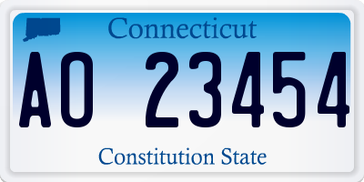 CT license plate AO23454
