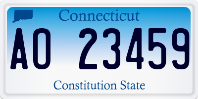 CT license plate AO23459