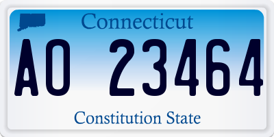 CT license plate AO23464
