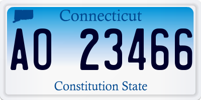 CT license plate AO23466