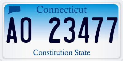 CT license plate AO23477