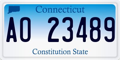 CT license plate AO23489