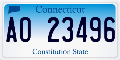 CT license plate AO23496