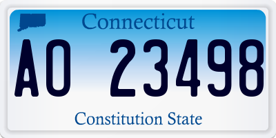 CT license plate AO23498