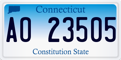 CT license plate AO23505