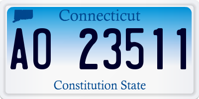 CT license plate AO23511