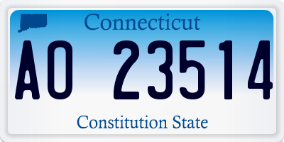 CT license plate AO23514