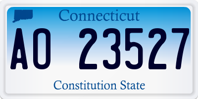 CT license plate AO23527