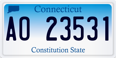 CT license plate AO23531