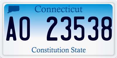 CT license plate AO23538