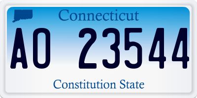 CT license plate AO23544