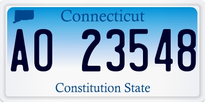 CT license plate AO23548