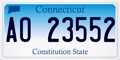 CT license plate AO23552