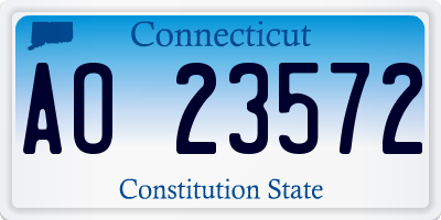 CT license plate AO23572
