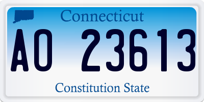 CT license plate AO23613