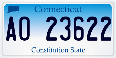CT license plate AO23622