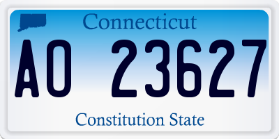 CT license plate AO23627