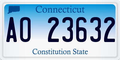 CT license plate AO23632