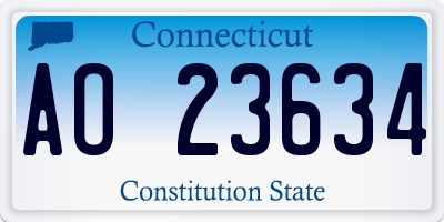 CT license plate AO23634