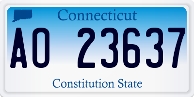 CT license plate AO23637