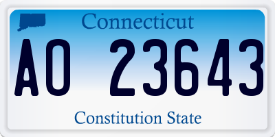 CT license plate AO23643