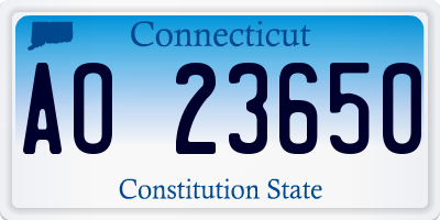 CT license plate AO23650