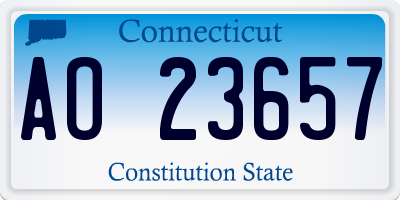 CT license plate AO23657