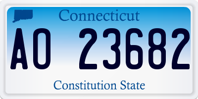 CT license plate AO23682