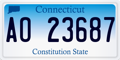 CT license plate AO23687