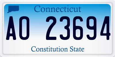 CT license plate AO23694