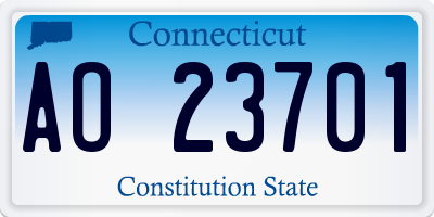 CT license plate AO23701