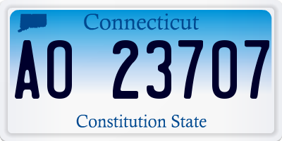 CT license plate AO23707
