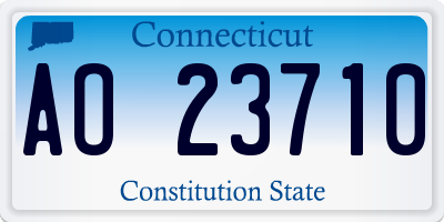CT license plate AO23710