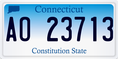 CT license plate AO23713