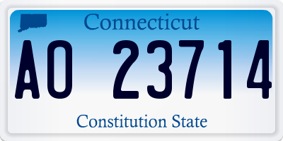 CT license plate AO23714