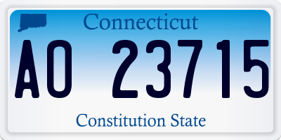 CT license plate AO23715