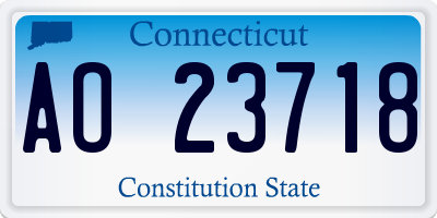 CT license plate AO23718