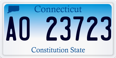 CT license plate AO23723