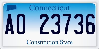 CT license plate AO23736