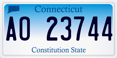 CT license plate AO23744