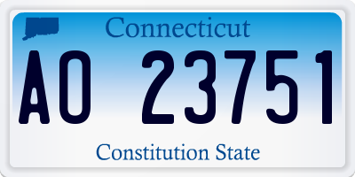 CT license plate AO23751