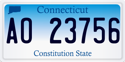 CT license plate AO23756