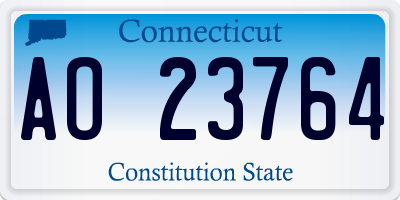 CT license plate AO23764