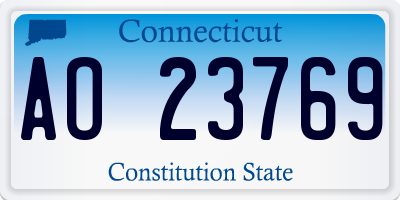 CT license plate AO23769