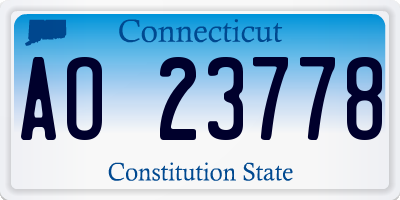 CT license plate AO23778