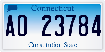 CT license plate AO23784